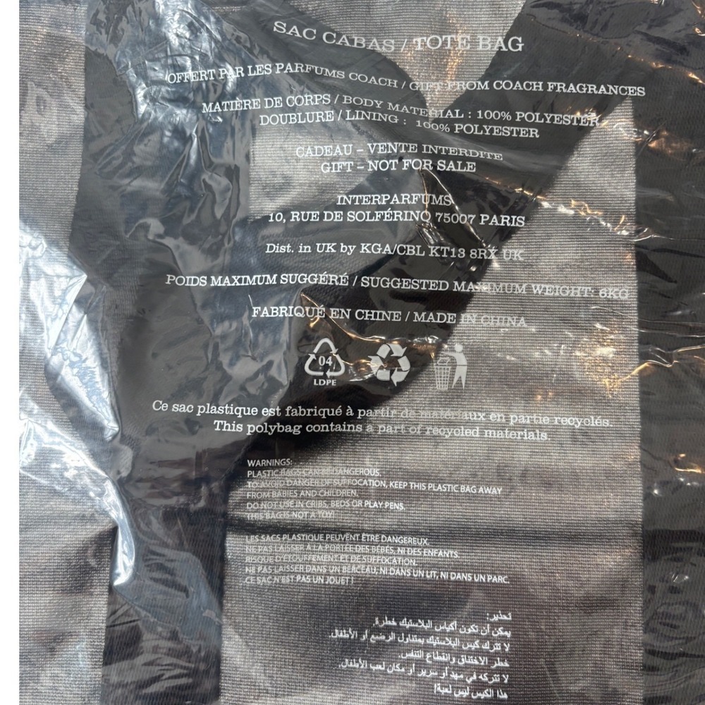 Coach Fragrance Metallic Silver Travel Tote  Bag With Zipper Closure - Picture 9 of 9